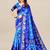 SAREE MALL Women's Art Silk Blue Printed Designer Saree With Blouse Piece