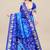 SAREE MALL Women's Art Silk Blue Printed Designer Saree With Blouse Piece