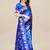 SAREE MALL Women's Art Silk Blue Printed Designer Saree With Blouse Piece