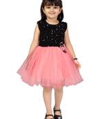 Red plain net kids-frocks