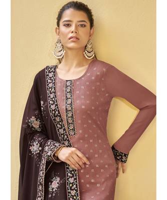 Dark Pink Georgette Party Wear Salwar Kameez 2