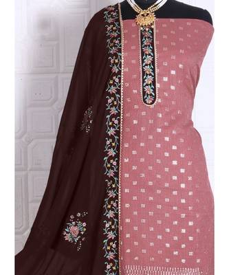 Dark Pink Georgette Party Wear Salwar Kameez 3