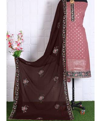 Dark Pink Georgette Party Wear Salwar Kameez 4