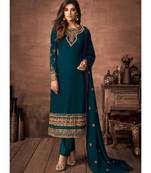 Teal Georgette Party Wear Salwar Kameez