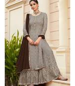 Beige Georgette Party Wear Salwar Kameez