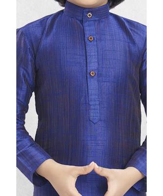 Purple Boys Banaras Cotton-Silk Kurta Suit 2