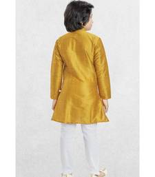 Yellow Boys Banaras Cotton-Silk Kurta Suit