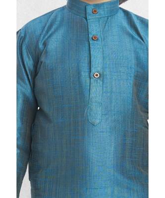 Green Boys Banaras Cotton-Silk Dhoti-Kurta Suit 3