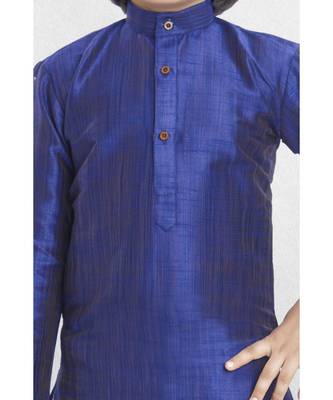 Purple Boys Banaras Cotton-Silk Dhoti-Kurta Suit 3
