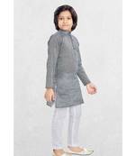 Grey Boys Benaras Cotton Kurta Suit