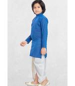 Blue Boys Benaras Cotton Dhoti-Kurta Suit