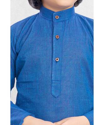 Blue Boys Benaras Cotton Dhoti-Kurta Suit 4