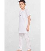 White Boys Camric-Cotton Short Kurta
