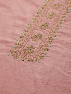 Minora Cotton Peach Embroidered Kurta Sets & Trousers   4