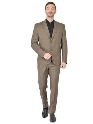 Brown Polyester Blazer With Trouser 1