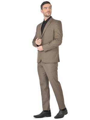 Brown Polyester Blazer With Trouser 2