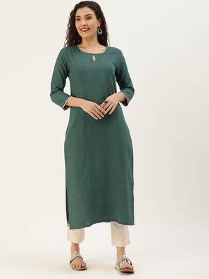 Minora Rayon Firozi Embroidered Kurta Sets & Trousers  1