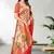 Red woven paithani silk saree with blouse
