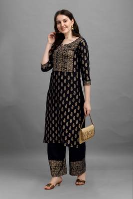 Black printed rayon ethnic-kurtis 5
