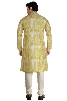 lime tie dye embroidered viscose kurta-pajama 2