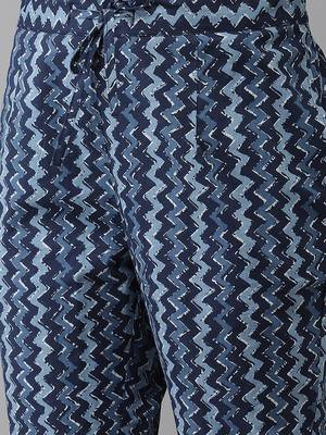 Blue printed cotton ethnic-kurtis 5