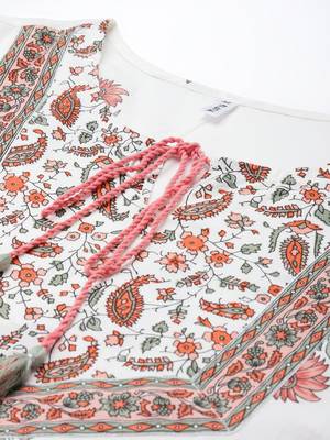 White printed cotton ethnic-kurtis 4