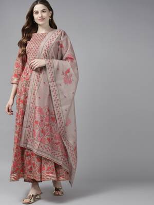 Red printed cotton ethnic-kurtis 1