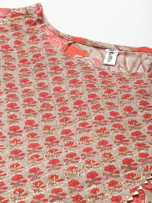 Red printed cotton ethnic-kurtis 4