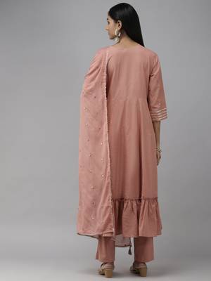 Pink embroidered cotton ethnic-kurtis 3