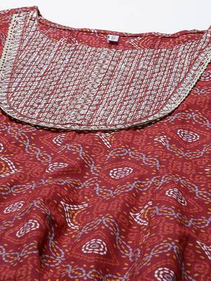 Red printed cotton ethnic-kurtis 4