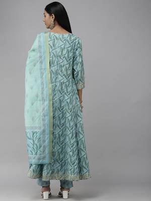 Blue printed cotton ethnic-kurtis 3