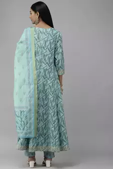 Blue printed cotton ethnic-kurtis