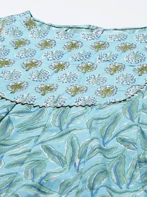 Blue printed cotton ethnic-kurtis 4