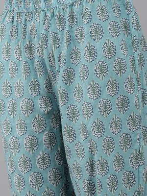 Blue printed cotton ethnic-kurtis 5