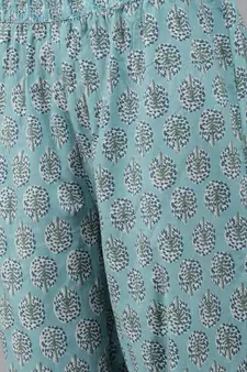 Blue printed cotton ethnic-kurtis