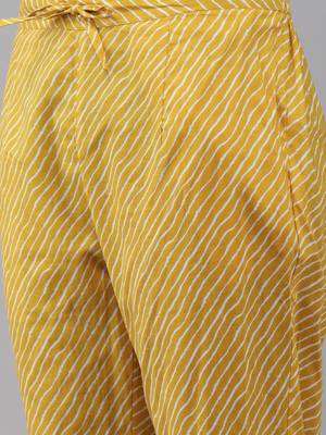 Yellow printed cotton ethnic-kurtis 5