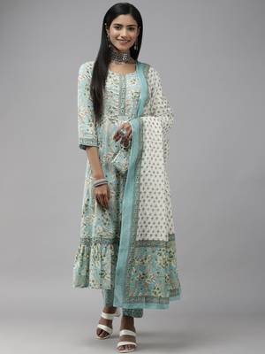 Multicolor printed cotton ethnic-kurtis 1