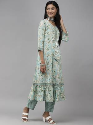 Multicolor printed cotton ethnic-kurtis 2