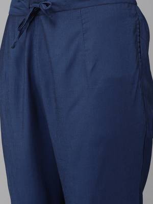 Blue embroidered cotton silk ethnic-kurtis 5