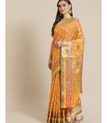 mustard silk blend woven   saree with  blouse