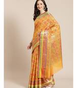 mustard silk blend woven   saree with  blouse