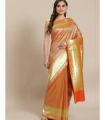 mustard silk blend woven   saree with  blouse