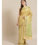 beige silk blend woven   saree with  blouse