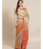beige cotton silk woven   saree with  blouse