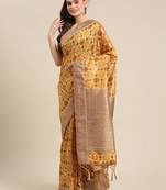 Golden gadwal sarees Traditional Saree with Contrast Border
