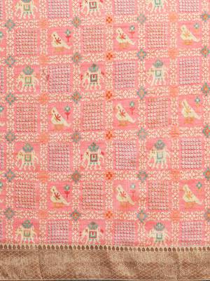 Pink gadwal sarees Traditional Saree with Contrast Border 5