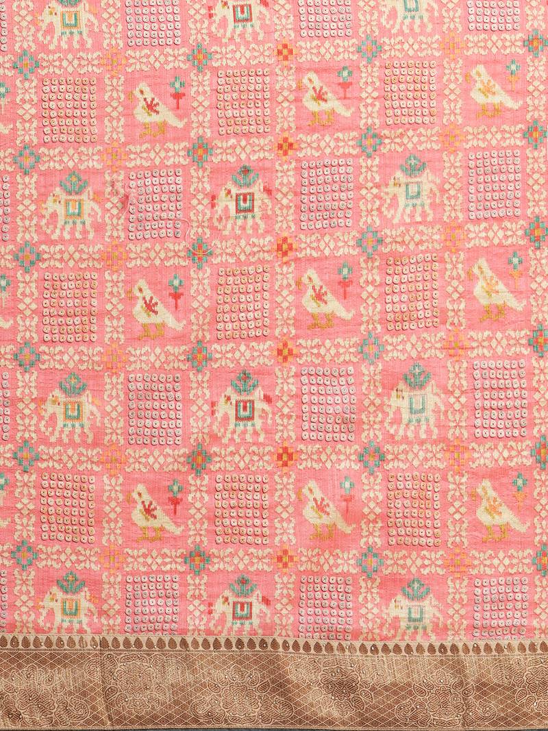 Pink gadwal sarees Traditional Saree with Contrast Border