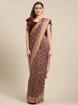 Maroon gadwal sarees Traditional Saree with Contrast Border 1