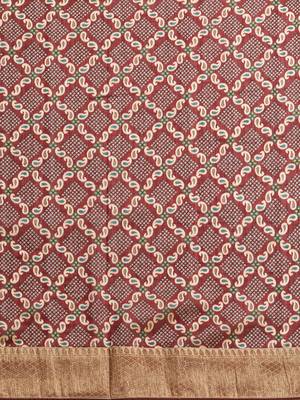Maroon gadwal sarees Traditional Saree with Contrast Border 5