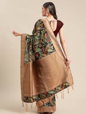 Black gadwal sarees Traditional Saree with Contrast Border 2